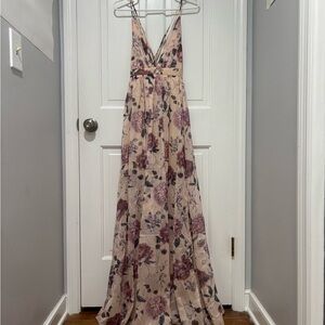 Windsor Floral Maxi Dress in Pink and Cream